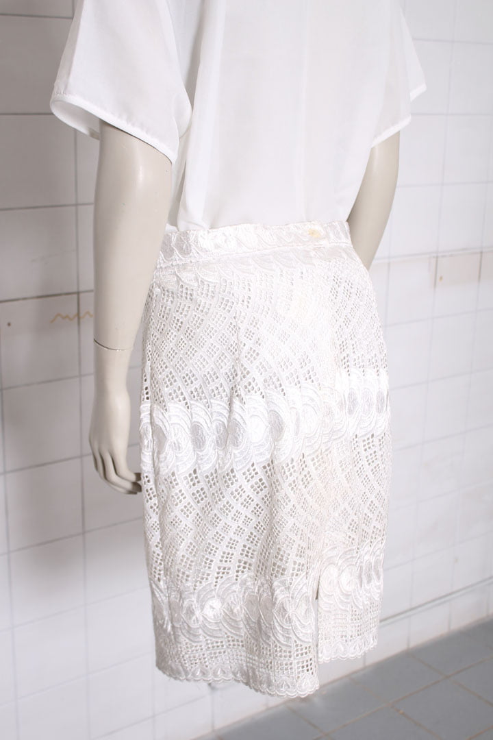 Witte vintage kanten rok