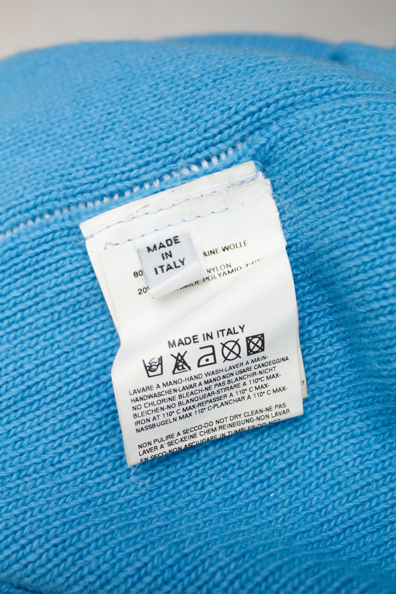 Blauw wol gebreide Margiela trui-jurk MM6 FW04