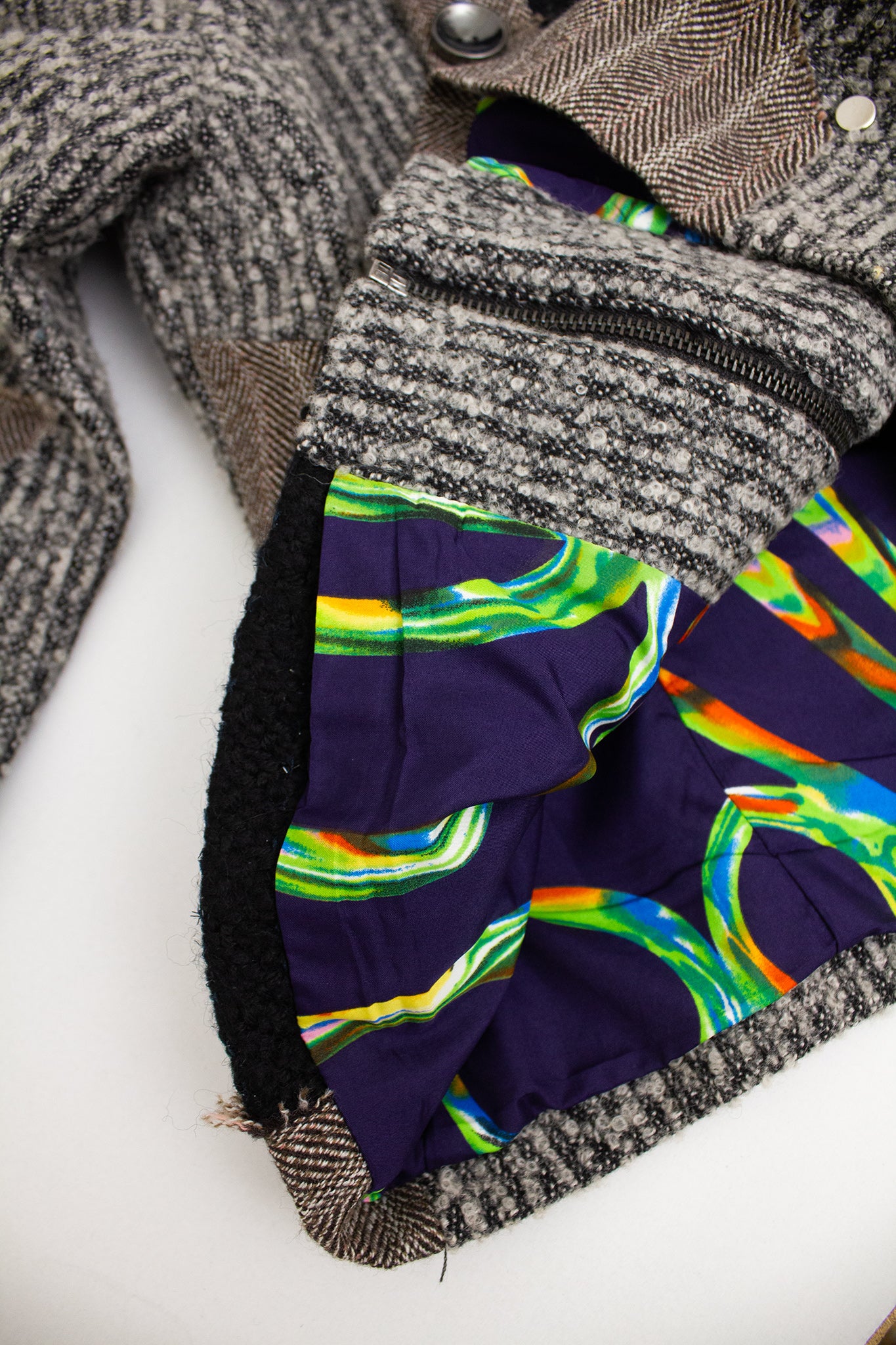 Grijs wollen patchwork Custo Barcelona jasje