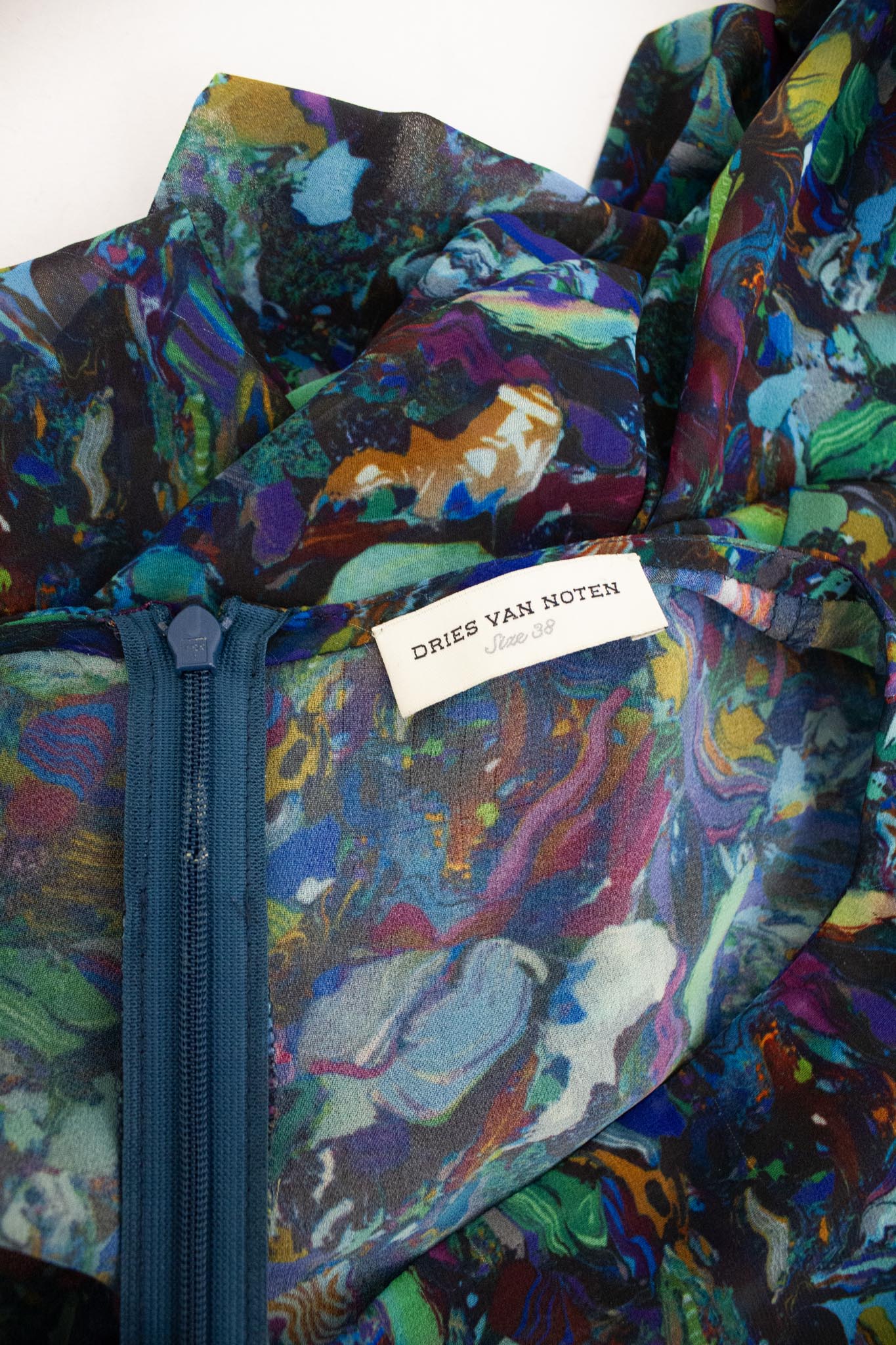 Dries van Noten FW08 marble / paint Dries van Noten overgooier jurk