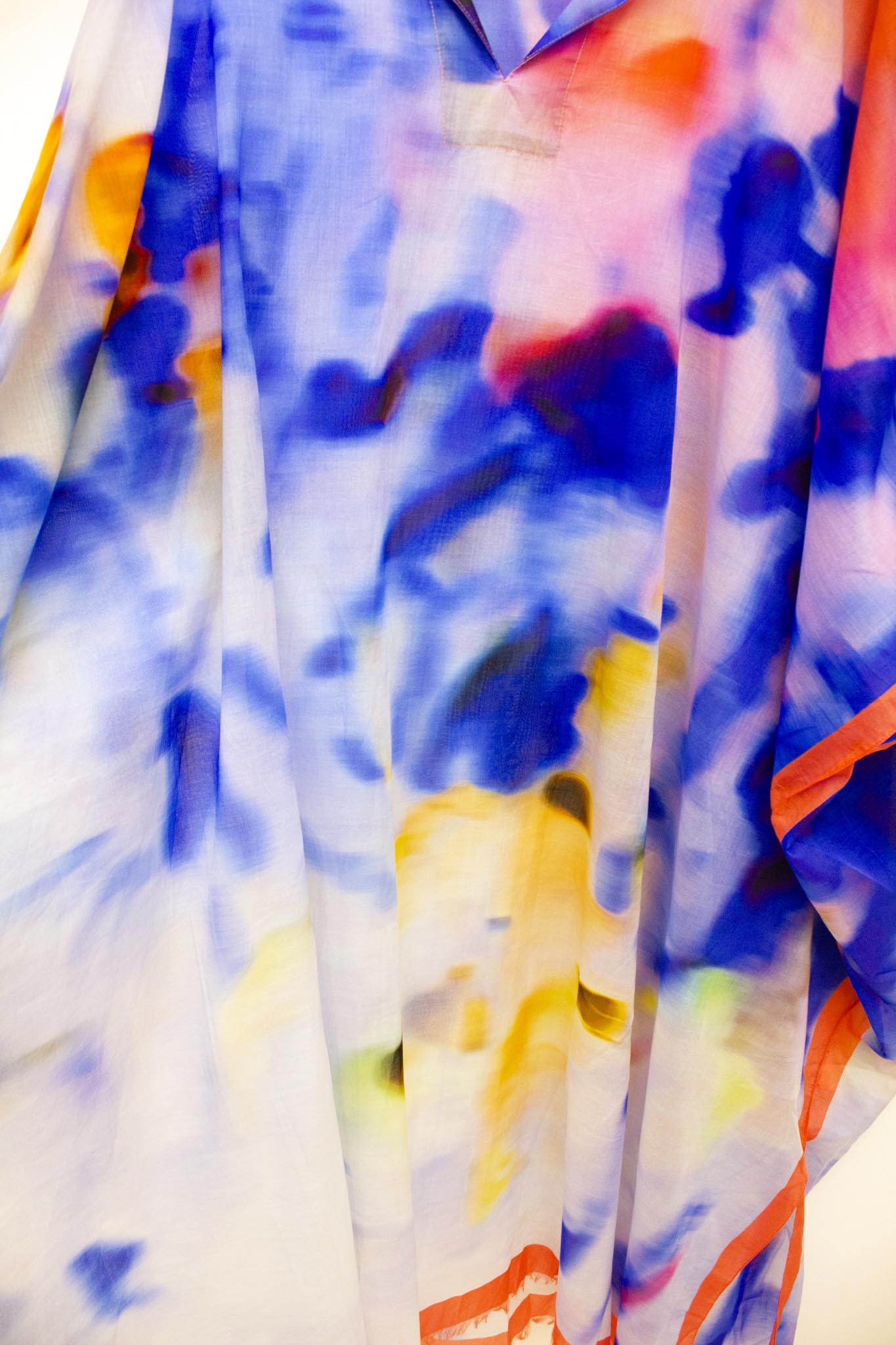Dries van Noten SS22 katoenen doorschijnende multicolor kaftan