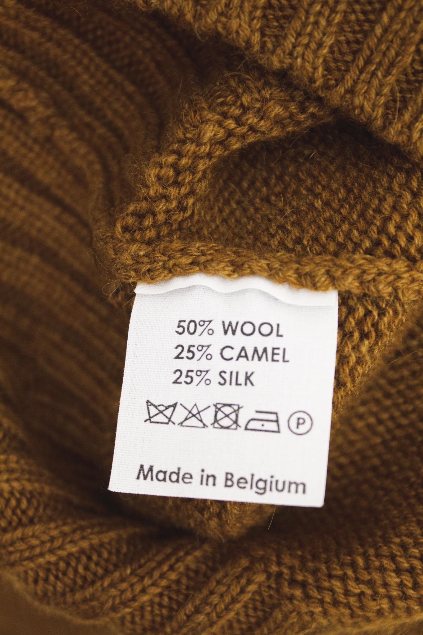 Dries van Noten bruine gebreide wol / zijde mix trui / jurk