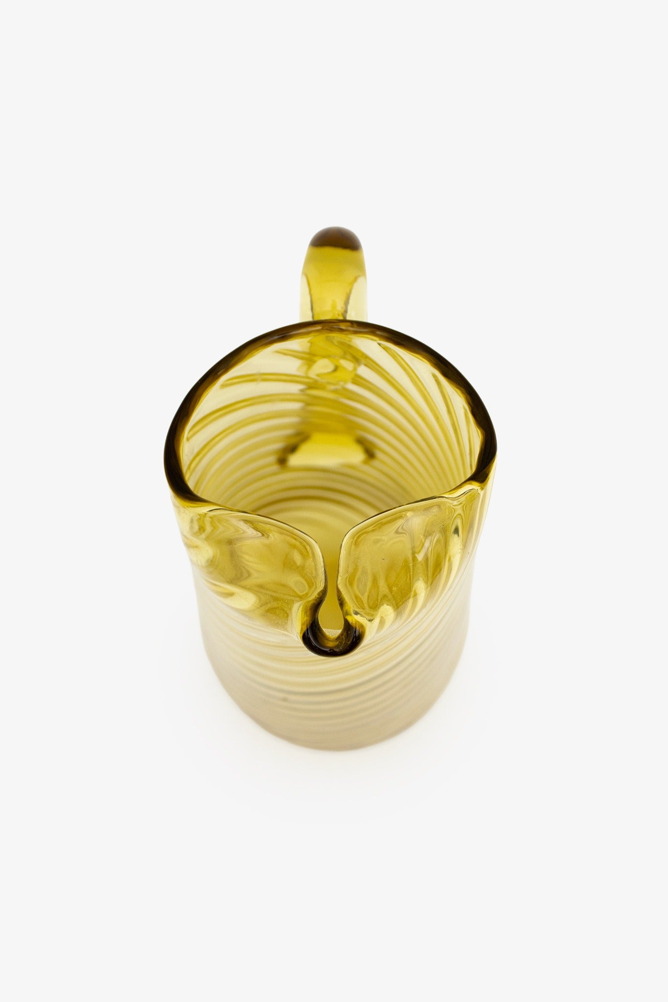 Gele twisted vintage Art Glass karaf