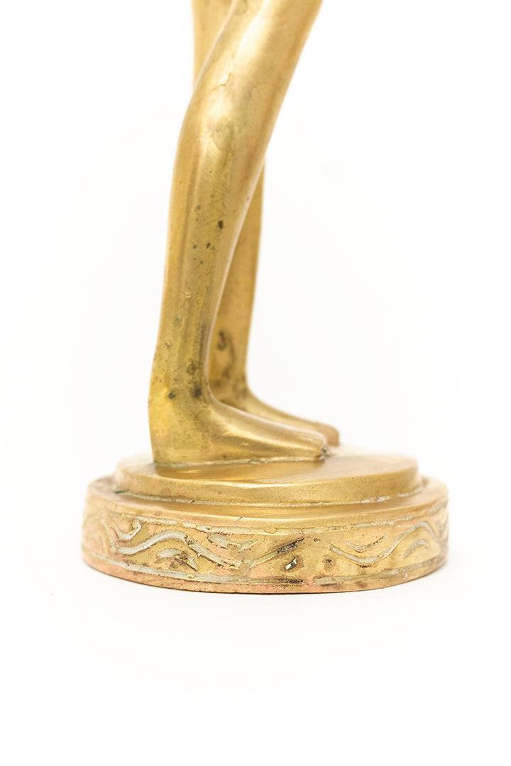 root vintage messing beeld van een Afrikaanse vrouw