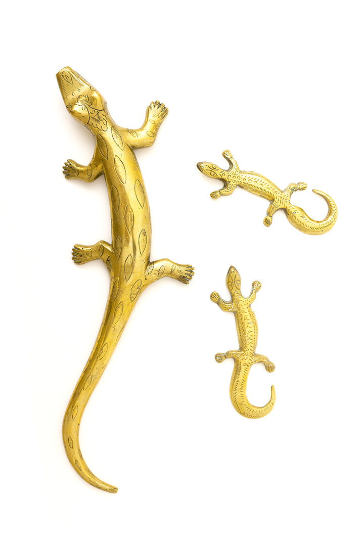 Grote messing salamander vintage