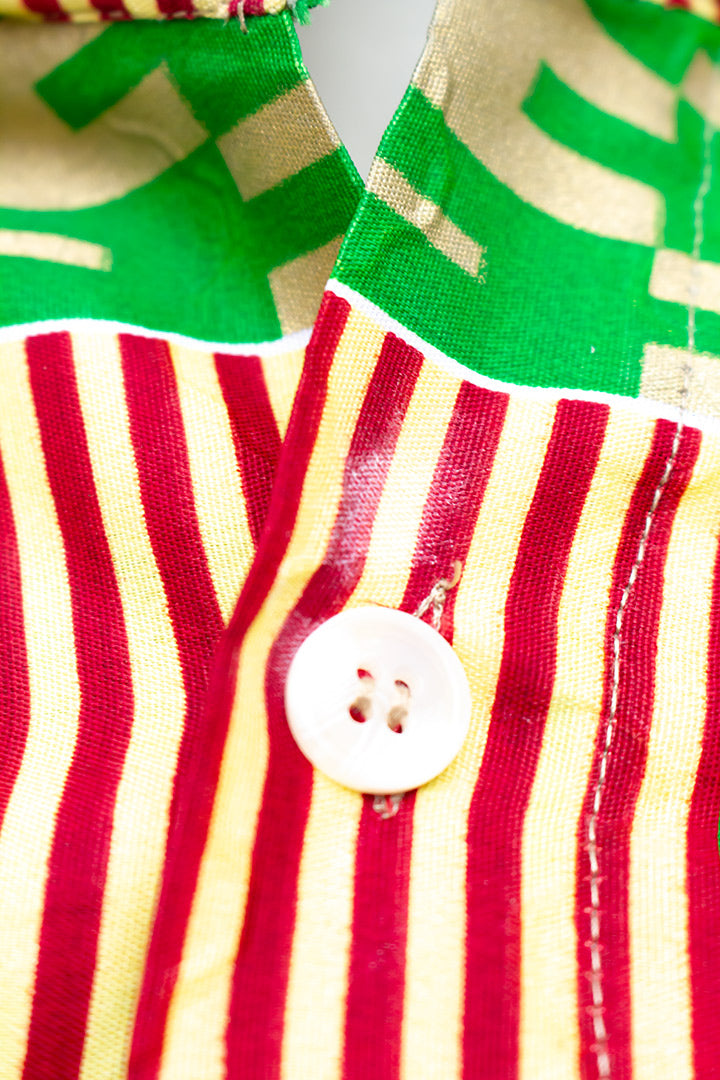 Handgemaakte herenblouse en short van vintage Vlisco katoen