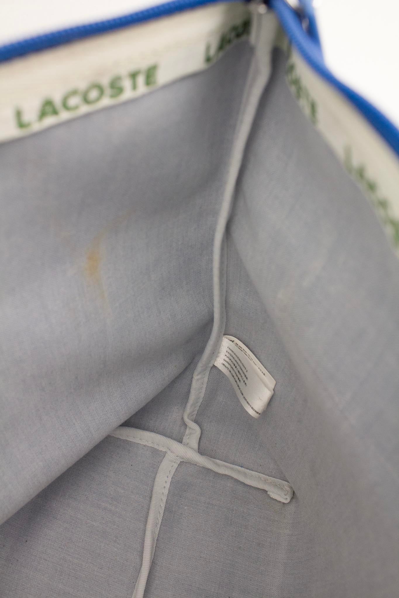 Blauwe Lacoste zipped PVC tote bag