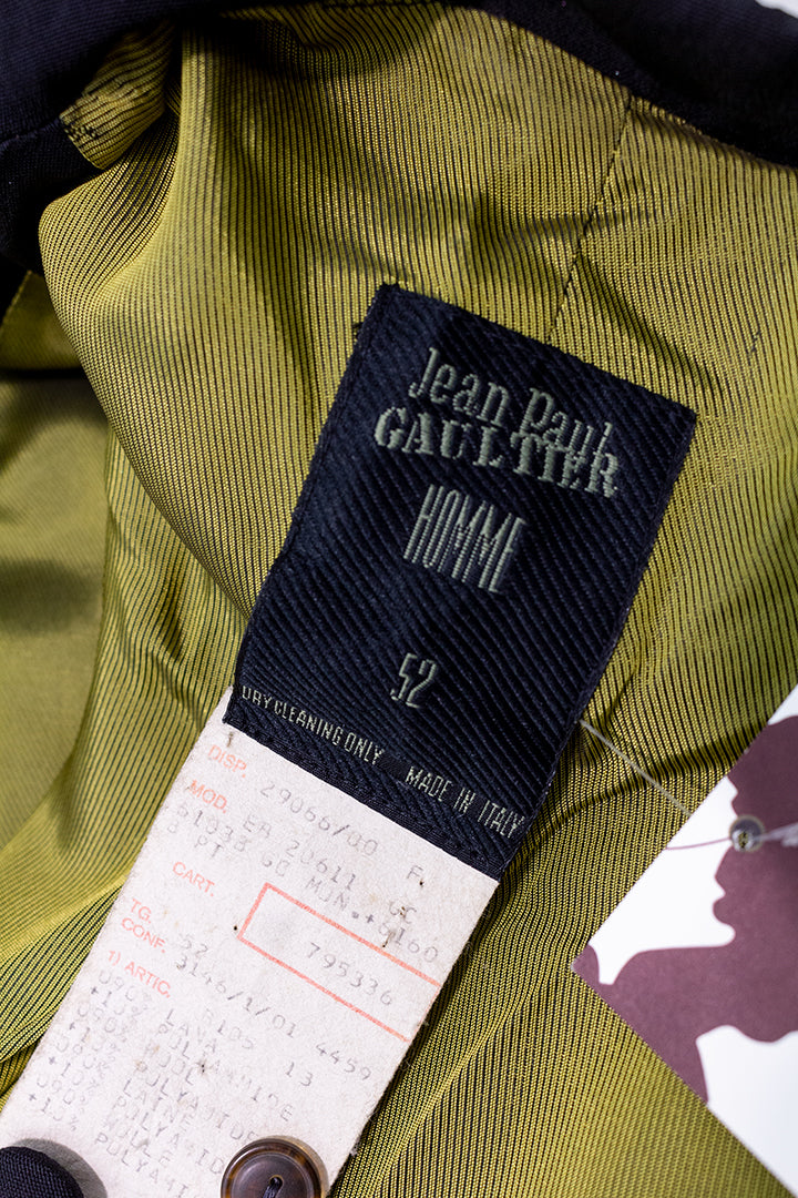 Jean Paul Gaultier X Gibo zwart 80s double breasted colbert