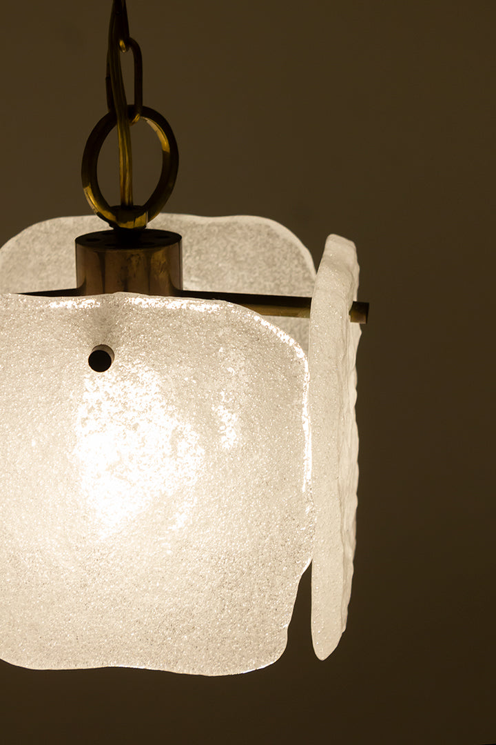 Kalmar Franken hanglamp met glazen ijsplaten jaren 60