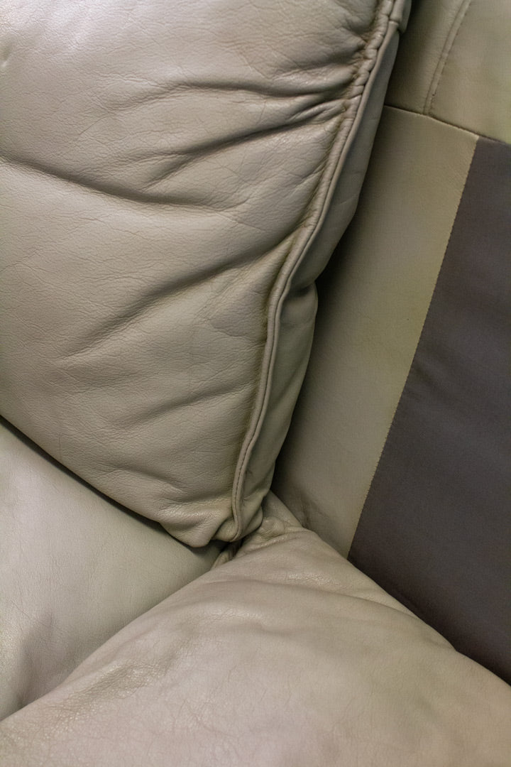 Retro Ikea twee-zits grijs leren bank Shoji