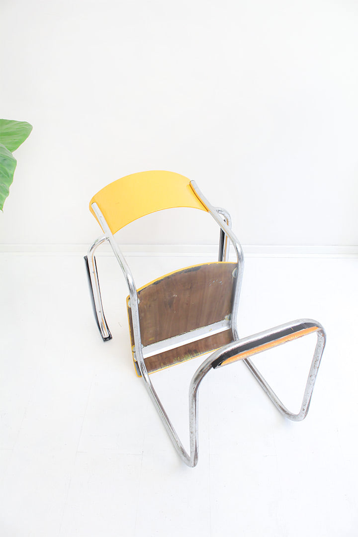 Mart Stam x Thonet B43/1F vintage buisstoel geel