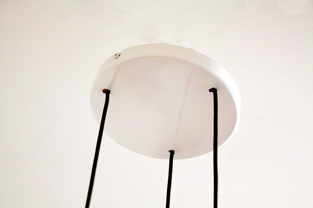 Massive 3 hanglampen vintage keramiek