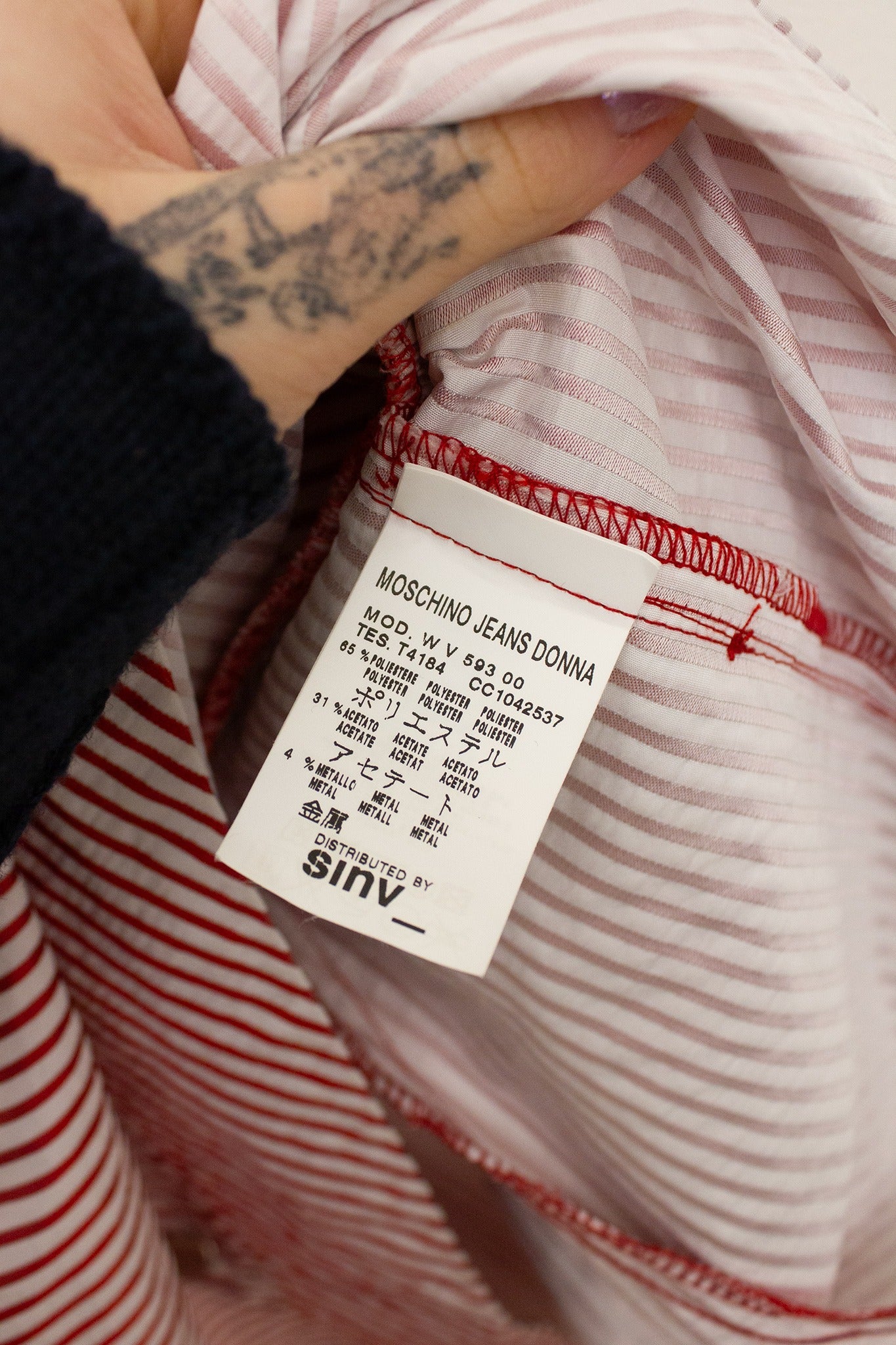 Rood wit gestreept Moschino Jeans jurkje