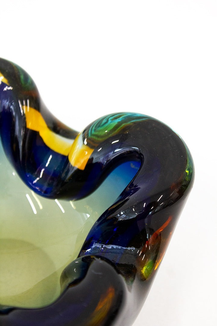 Vintage Murano Sommerso asbak/ bakje Flavio Poli