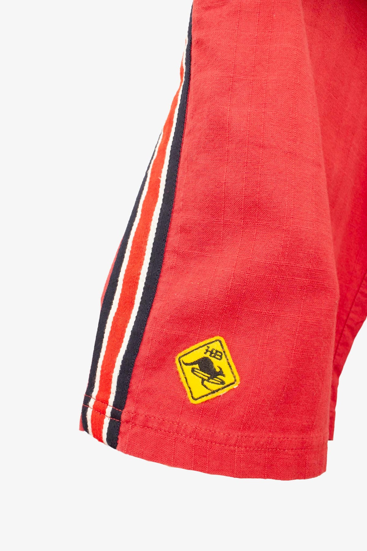 Rode katoenen deadstock Y2K Hot Buttered jorts