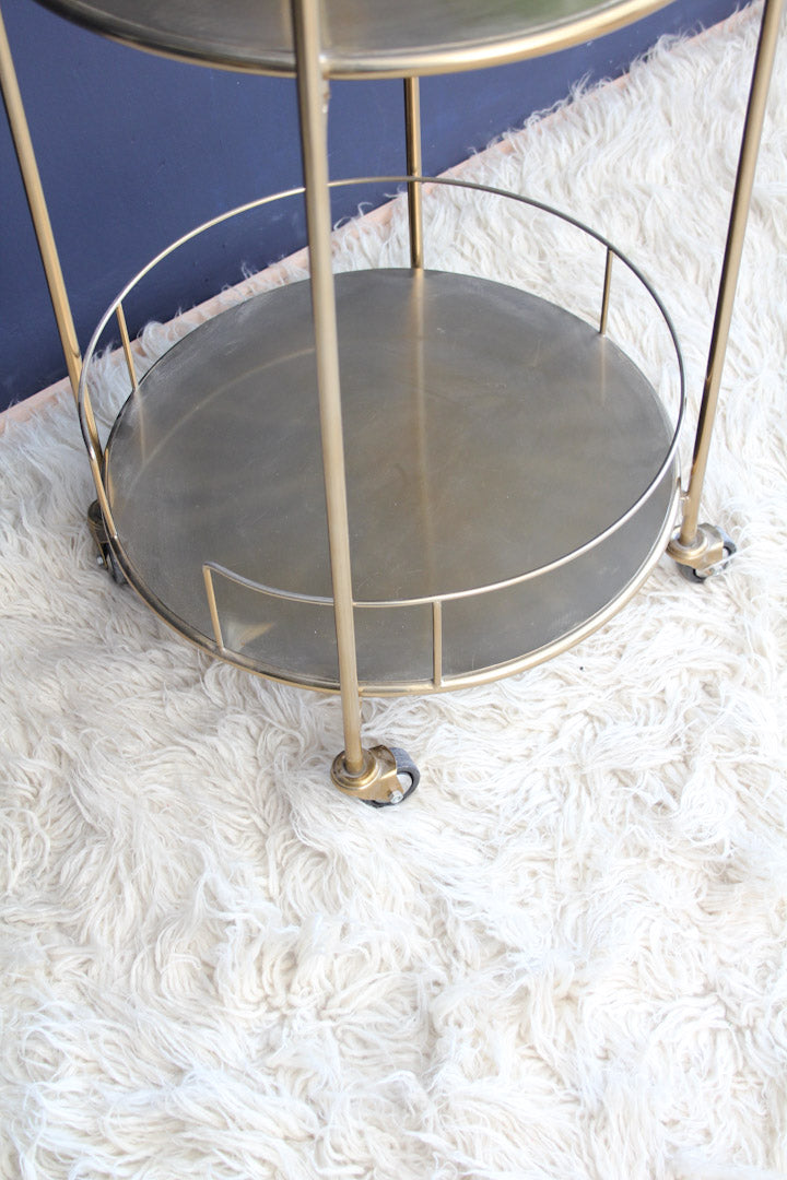 Ronde trolley messing bijzettafel