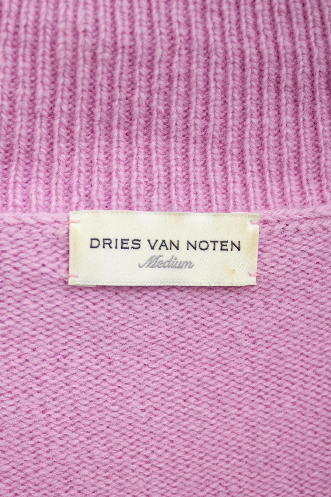 Roze oversized merinowollen Dries van Noten sweater/ jurk