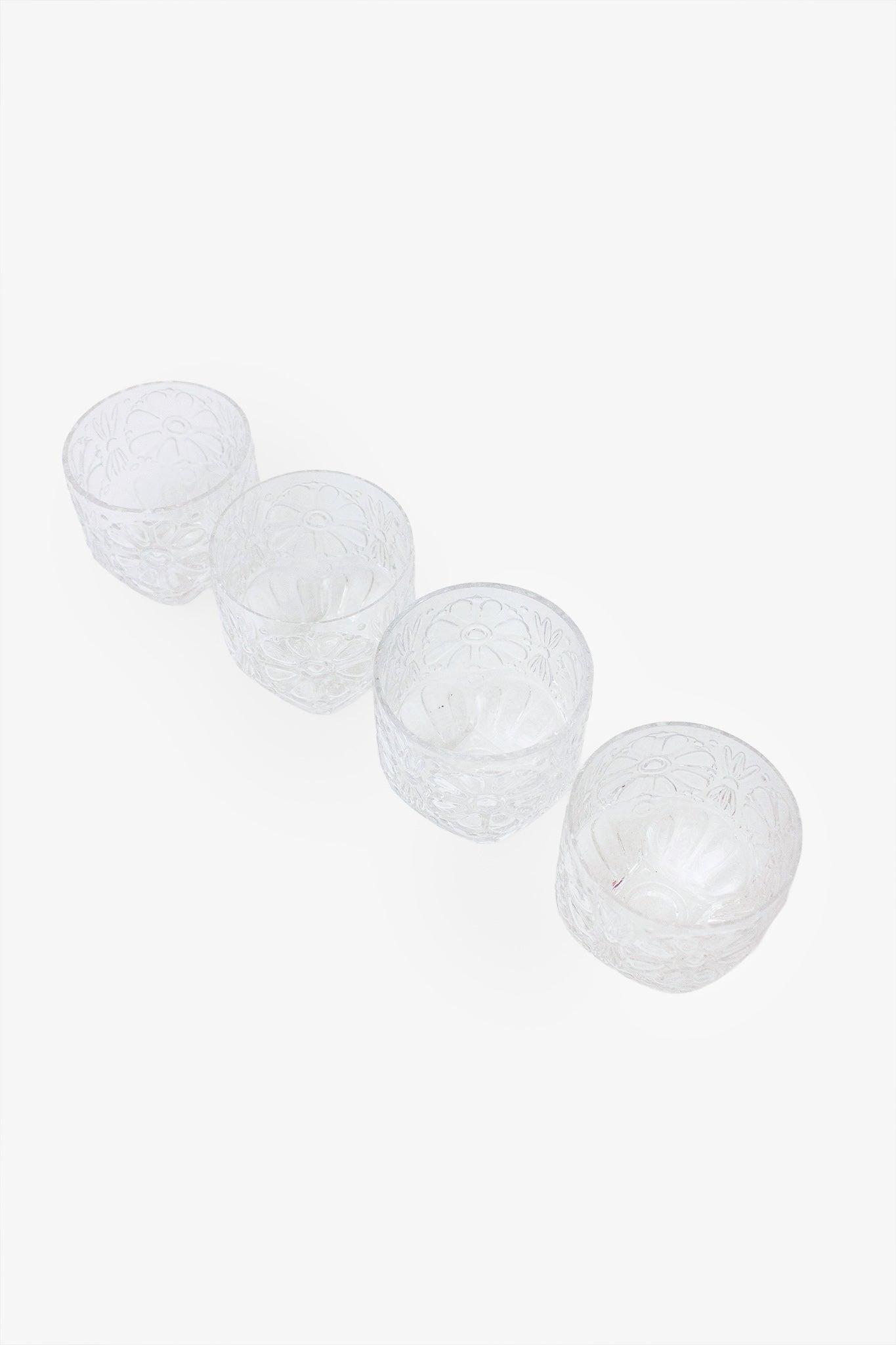Set van 4 Rosenthal vintage whiskyglazen bloemen