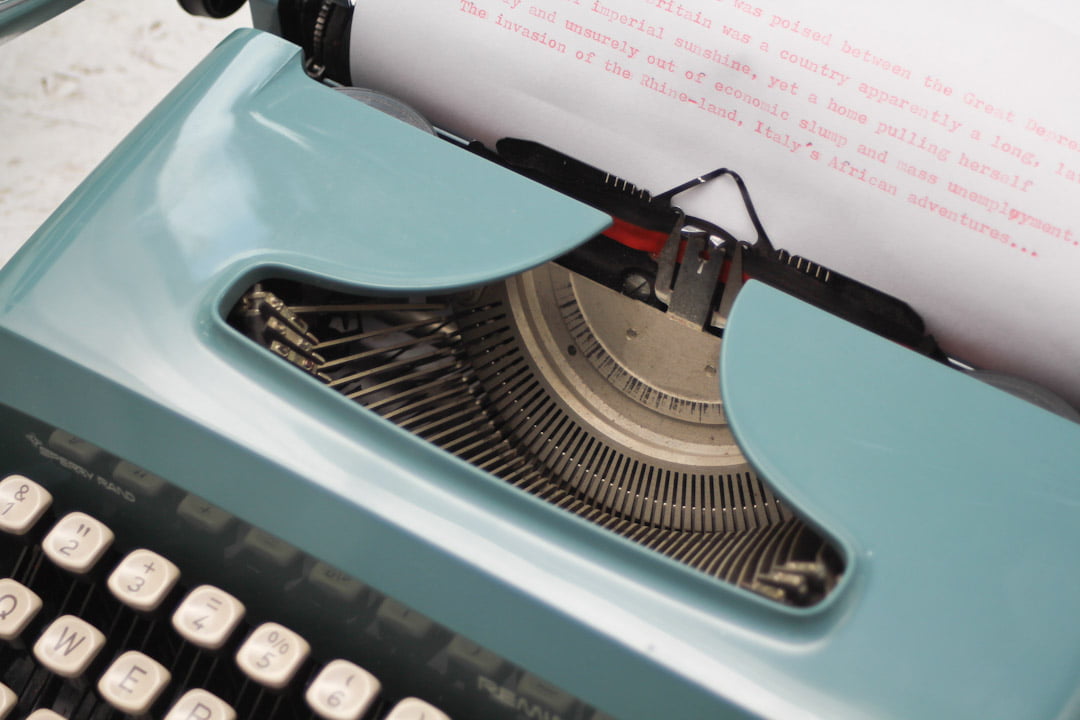 Pastelturquoise typemachine Remington Ten Forty