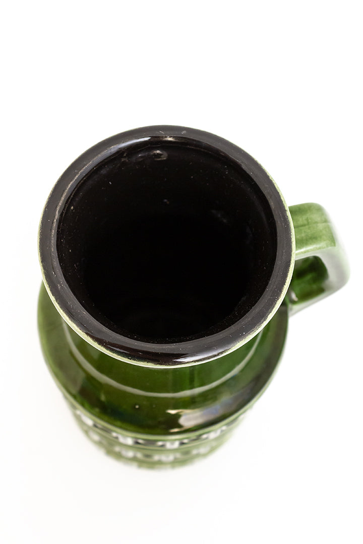 Vintage Scheurich 429-26 groene vaas met inca-patroon