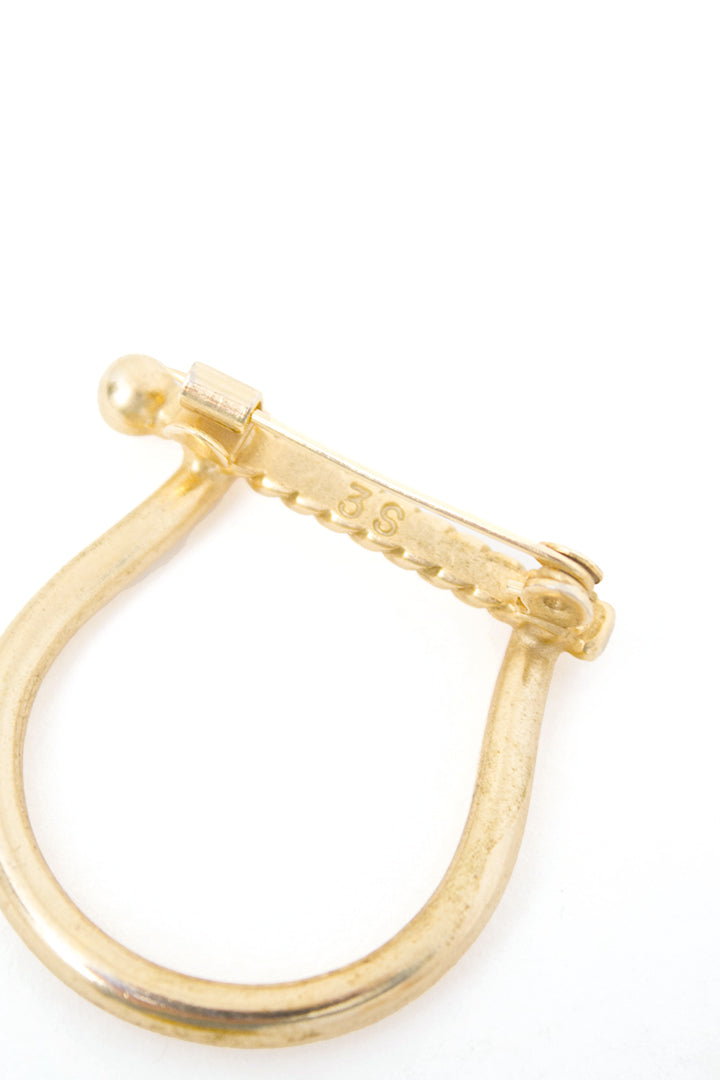 Vintage broche goudkleurige harp