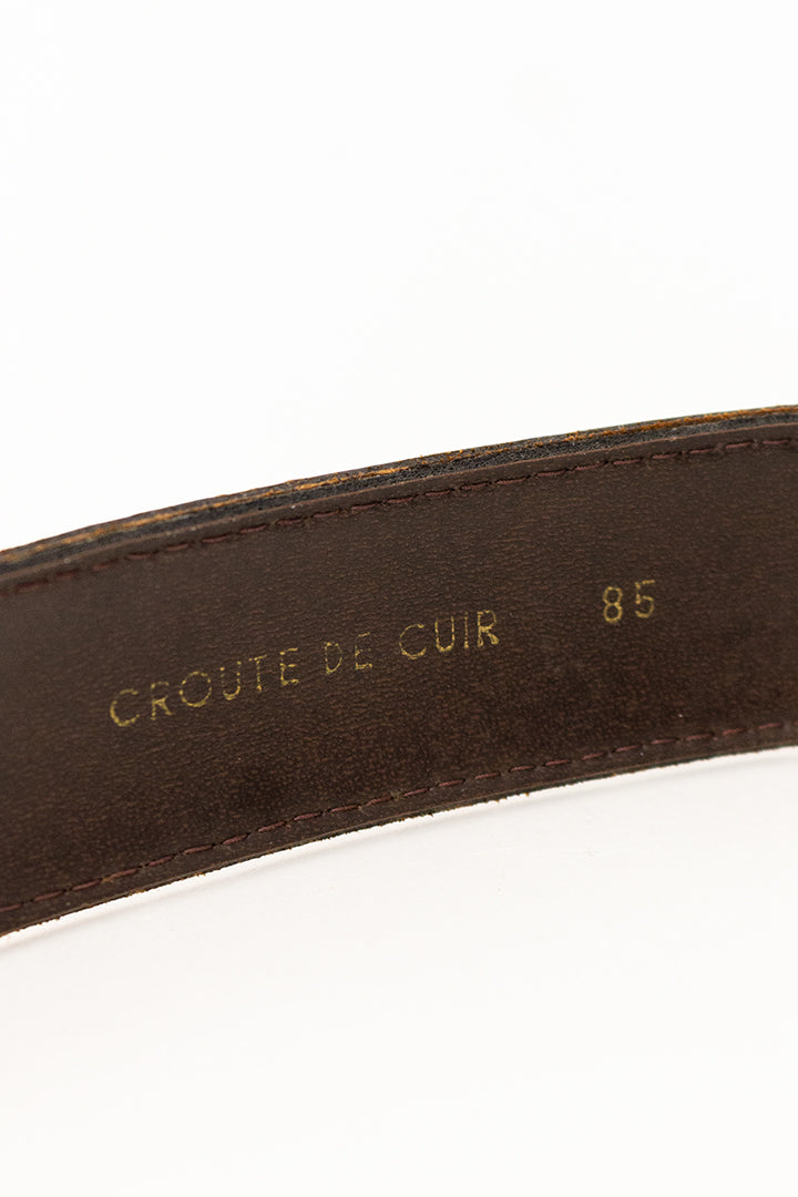 Vintage bruine leren cowboy riem