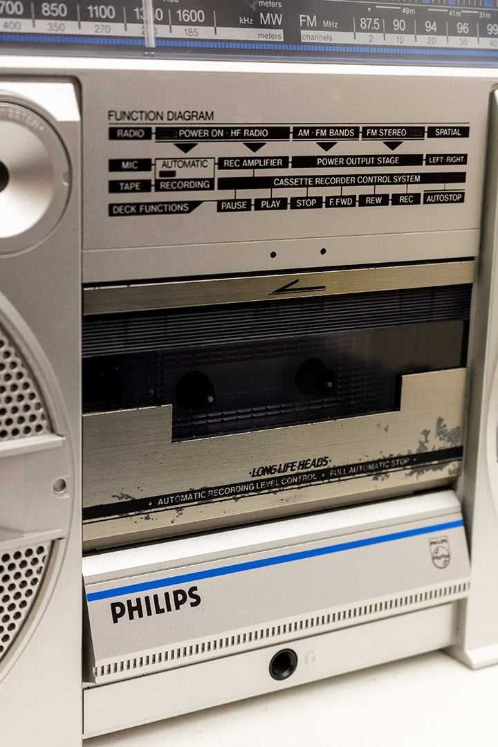 Vintage gettoblaster boombox Philips D8134 jaren 80