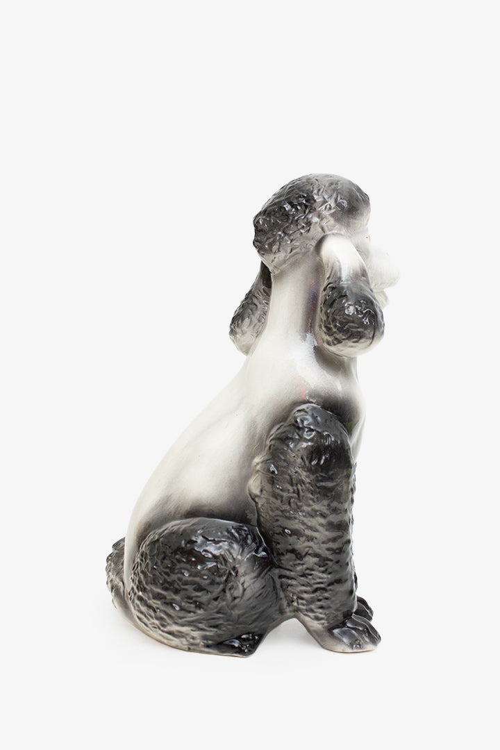 Vintage grijs poedel beeld