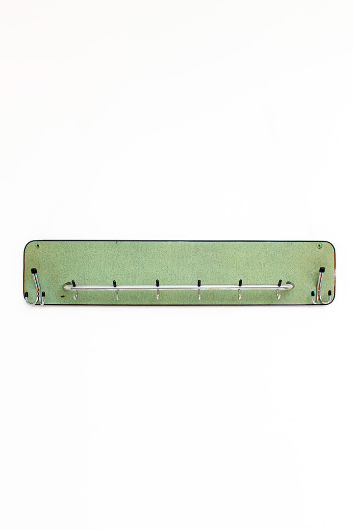 Vintage mintgroene metalen kapstok jaren 50