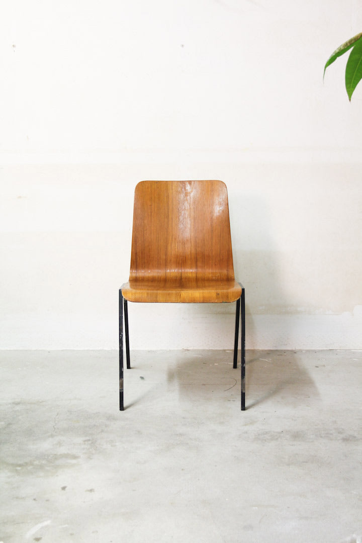 Set vintage pagholz stoelen / houten schoolstoelen