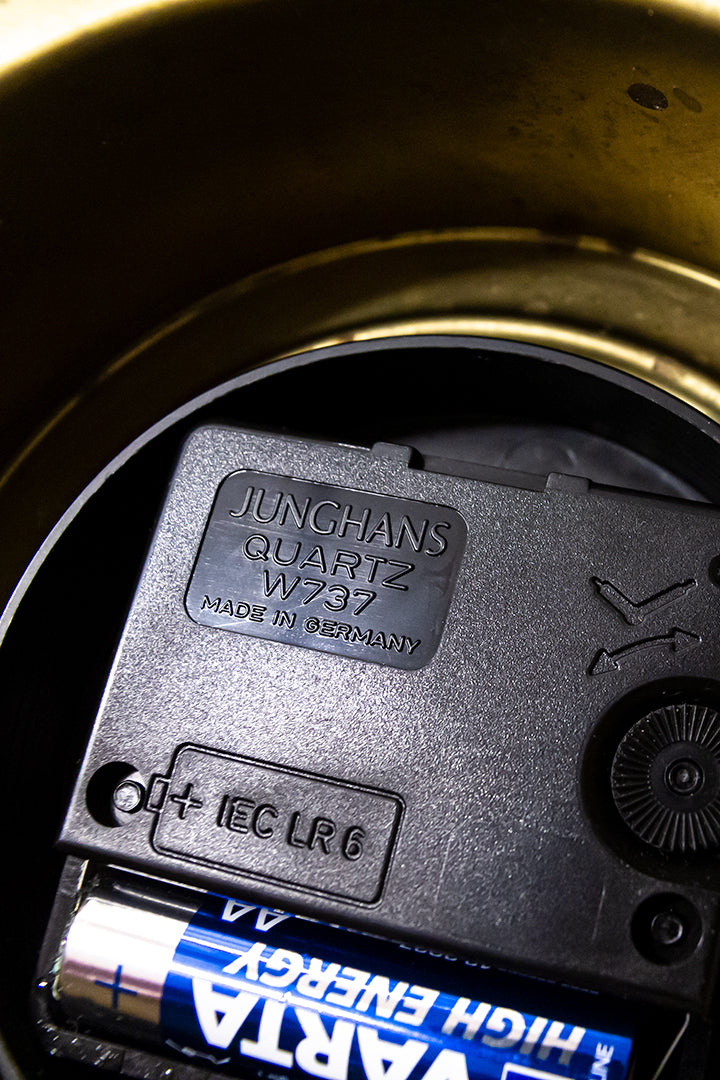 Vintage scheepsklok, thermo- en barometer van massief messing Junghans