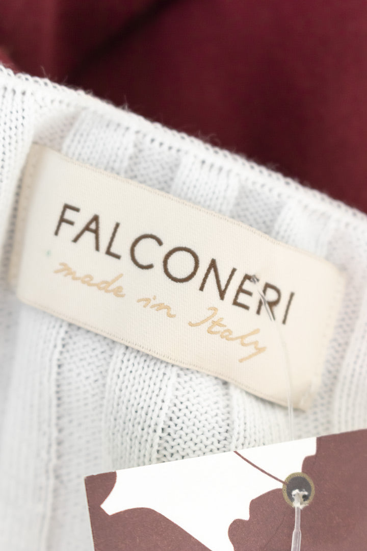 Witte gebreide trui met geplooide mouwen Italië