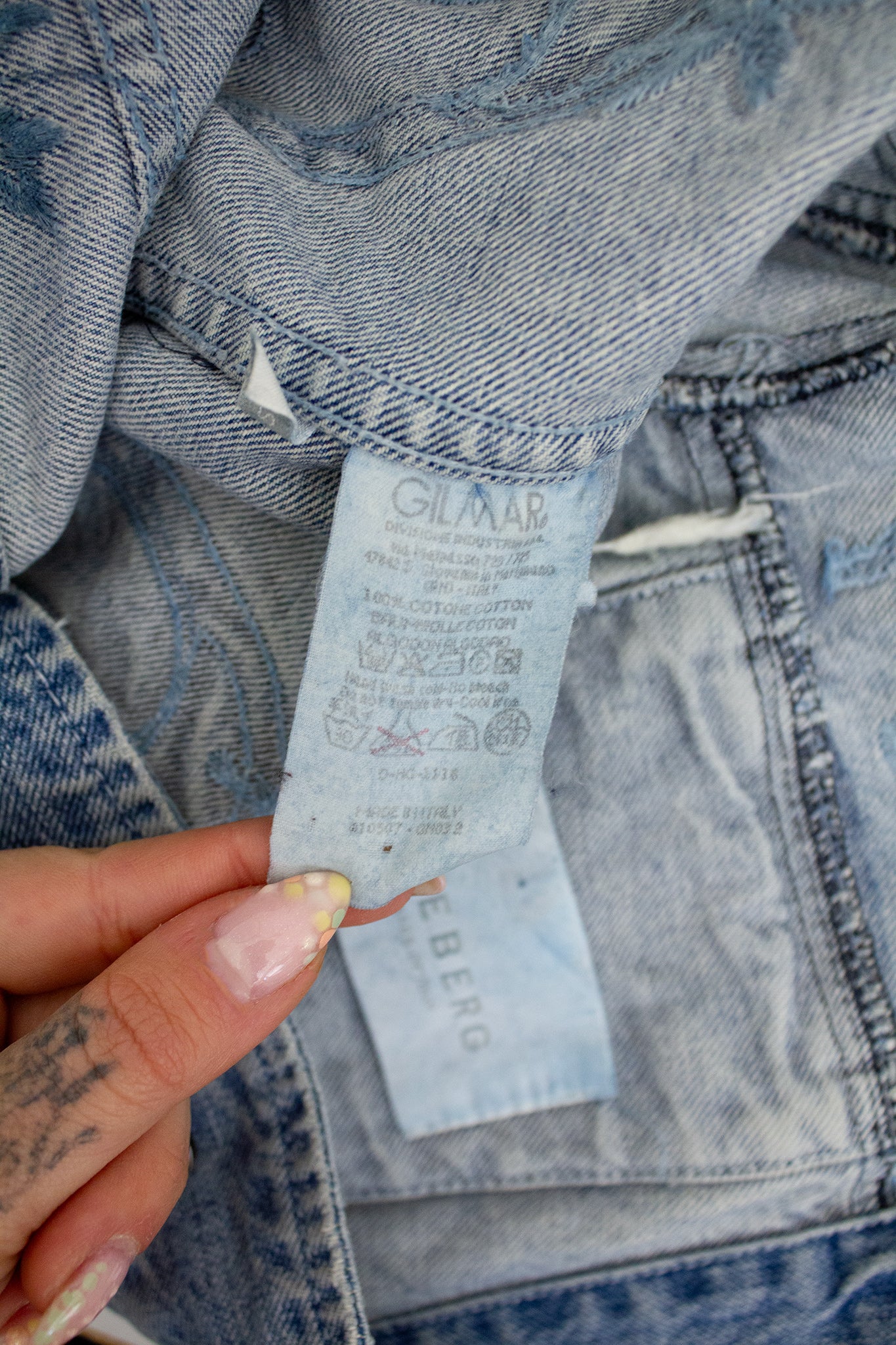 Y2K geborduurd denim Iceberg jasje