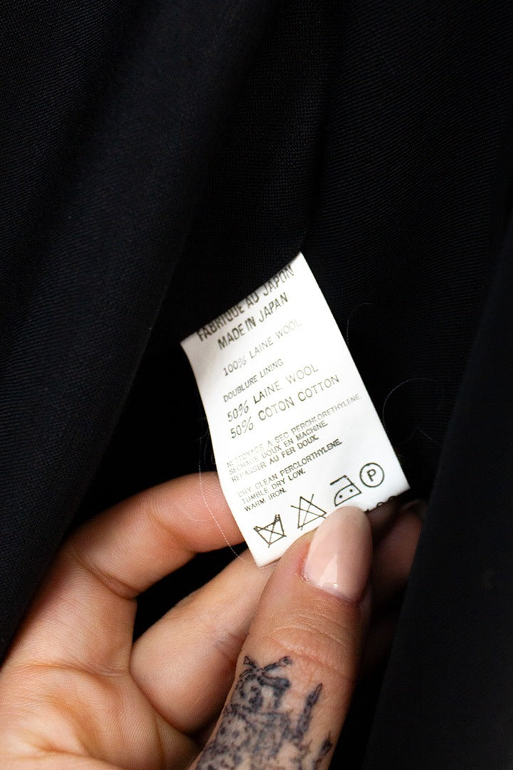 Yohji Yamamoto Y’s wollen openvallende jas met grote zakken