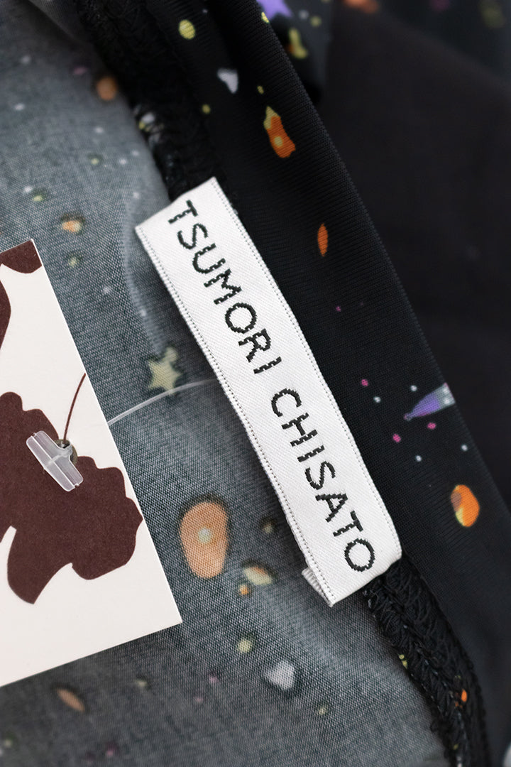 Zwarte space jurk van zijde Tsumori Chisato oversized fit