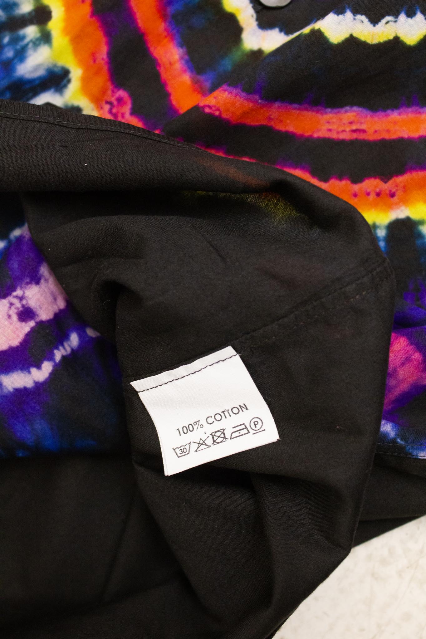 Zwart multicolor Dries van Noten AW19 'Iris' tie dye blouse