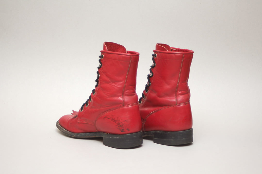Vintage rode veterlaarzen cowboy maat 37