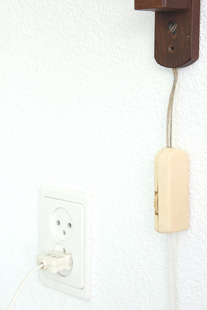 Vintage houten schaarlamp groot