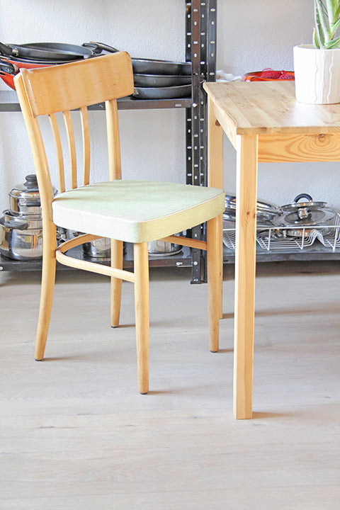 Set houten eetkamer / keukenstoelen jaren 50 60