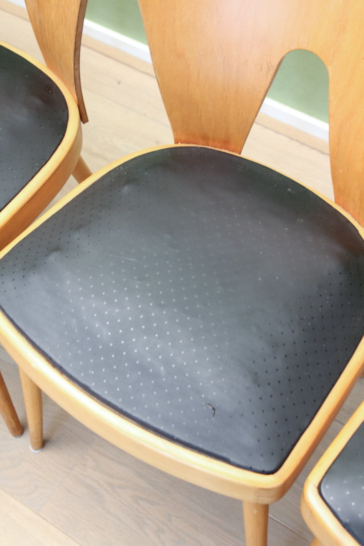 4x Oswald Haerdtl / Thonet stijl vintage eetkamerstoelen