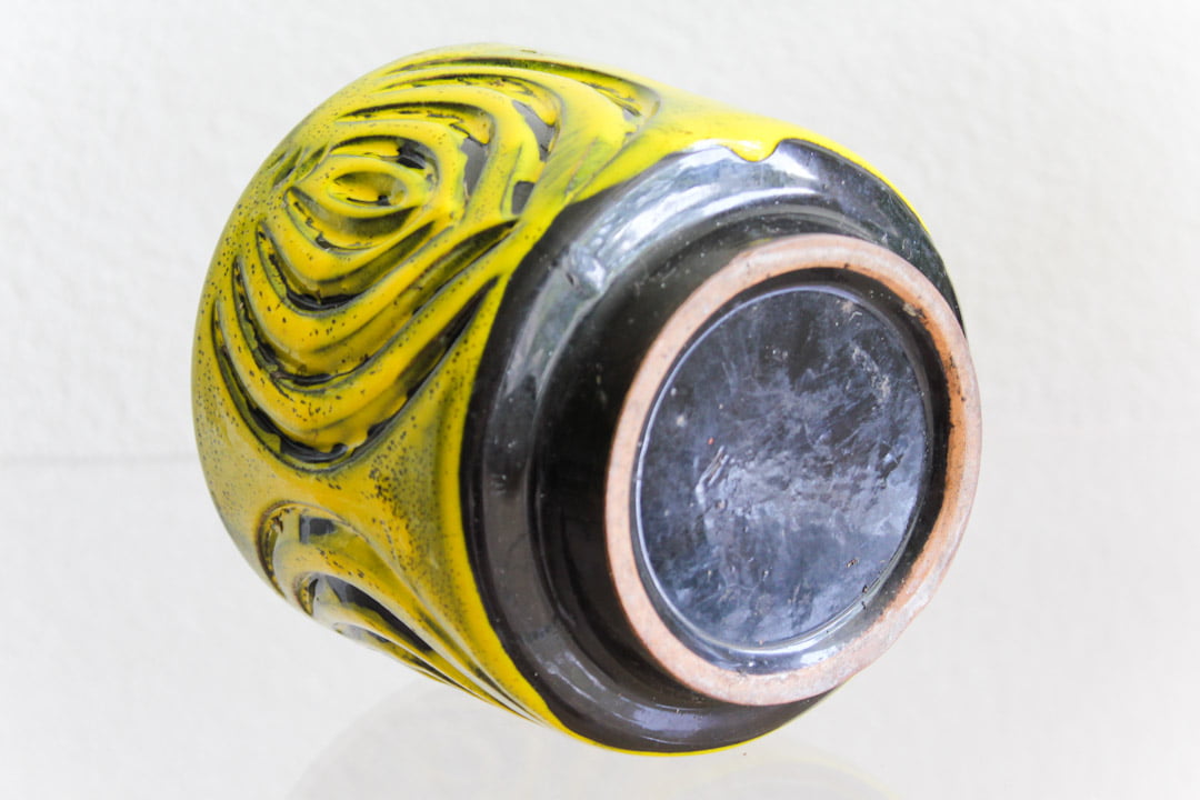 Vintage gele West-Germany bloempot