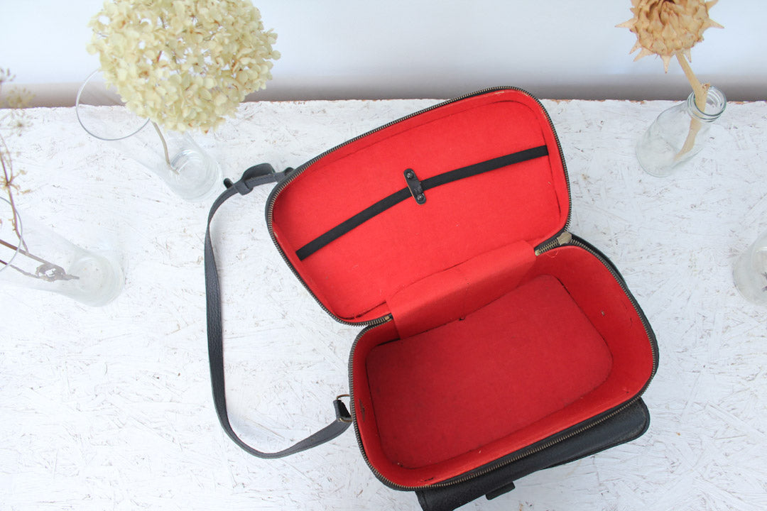 Vintage zwarte camera tas