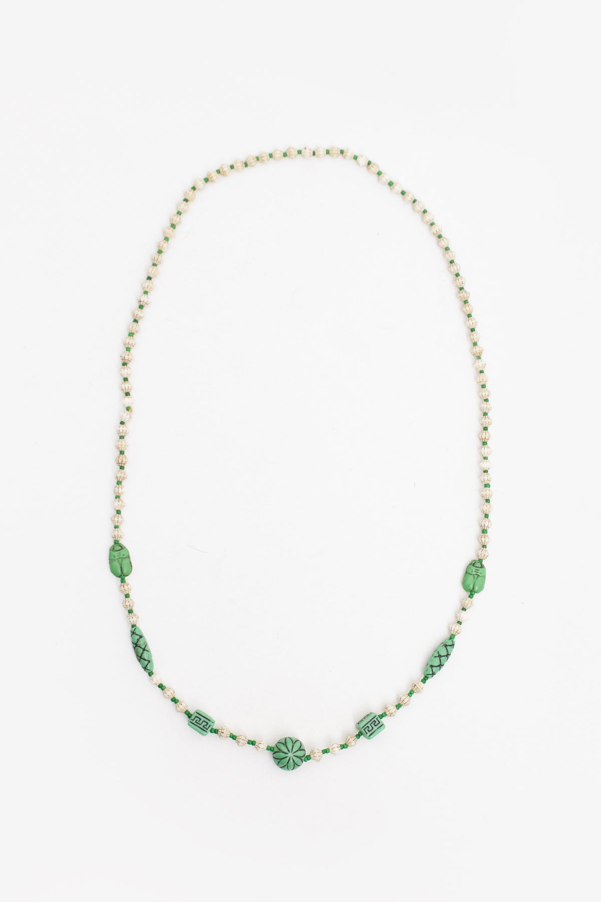 Jaren 20/30 Tsjechische Neiger Brothers ketting met uranium glazen kralen