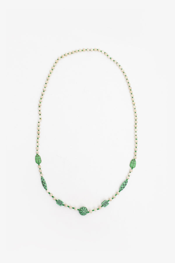 Jaren 20/30 Tsjechische Neiger Brothers ketting met uranium glazen kralen