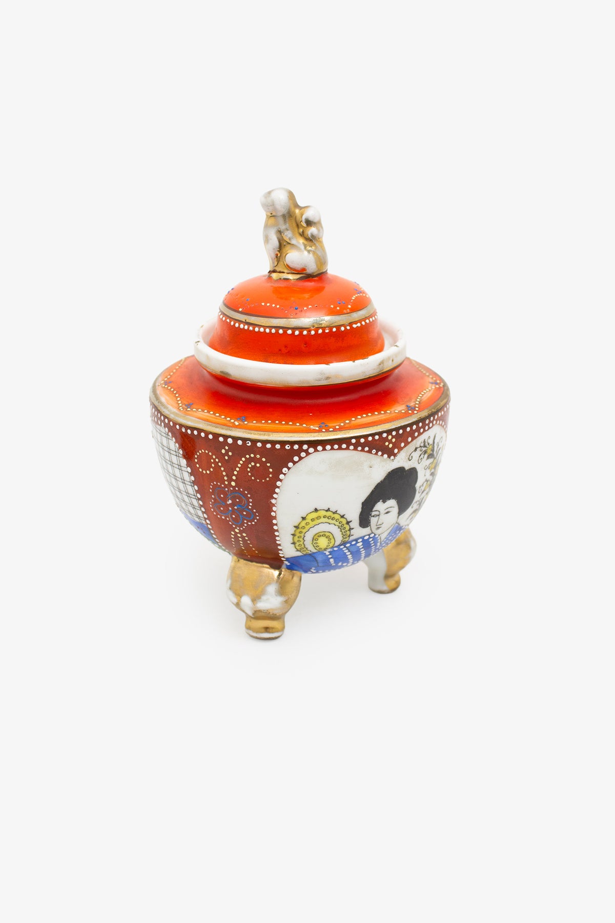 1920's Japanse handgemaakte porseleinen Satsuma suikerpot