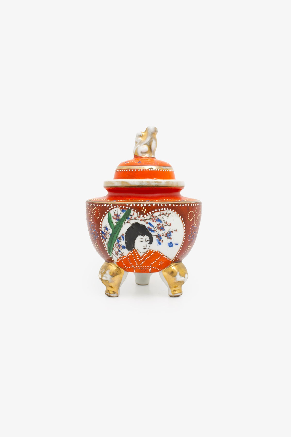 1920's Japanse handgemaakte porseleinen Satsuma suikerpot