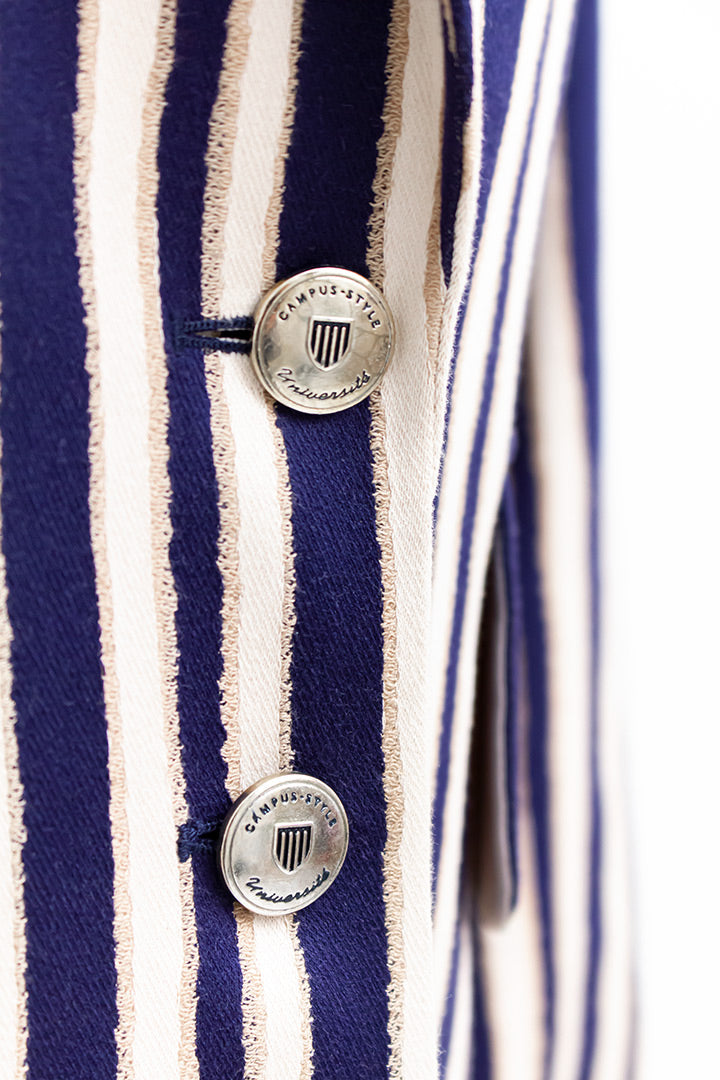 2-delig damespak donkerblauw en beige gestreept Jean Paul Berlin