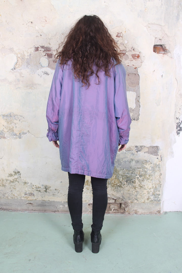Metallic paarse lila winterjas
