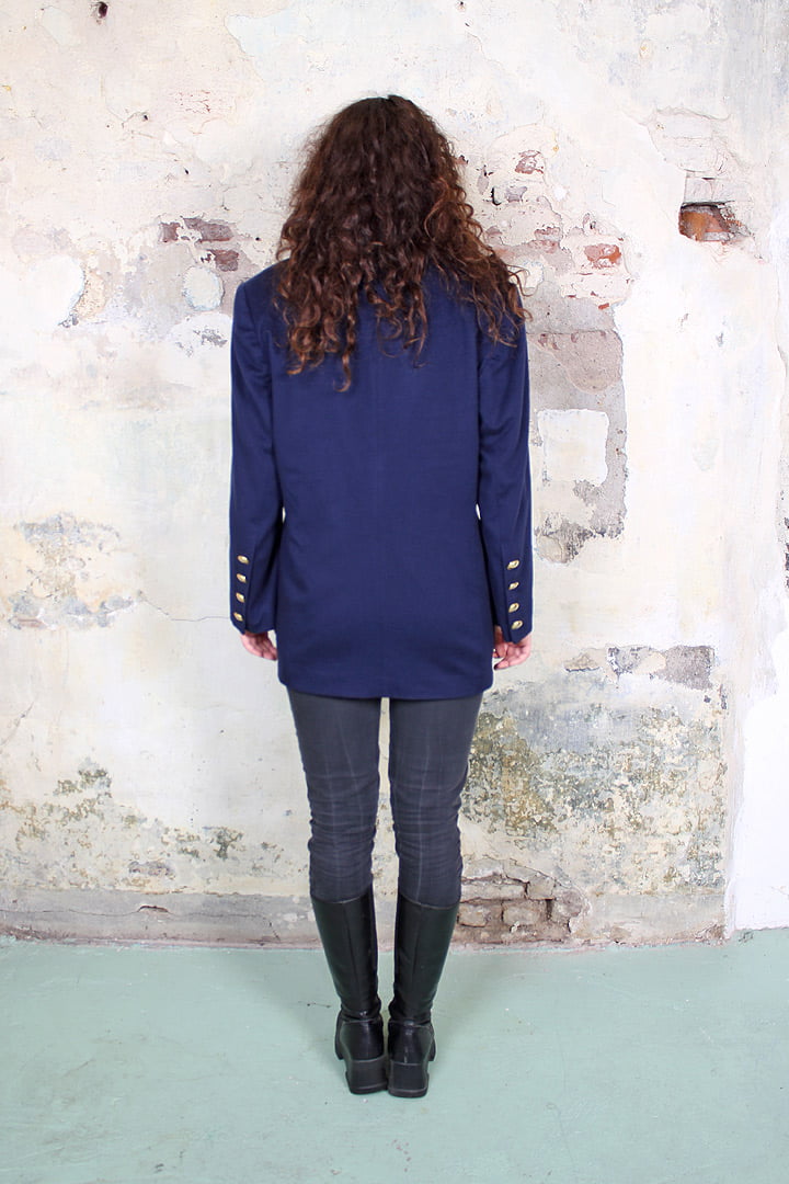 Donkerblauwe vintage Escada blazer