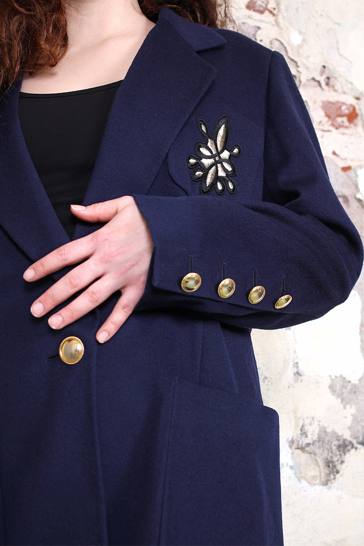 Donkerblauwe vintage Escada blazer